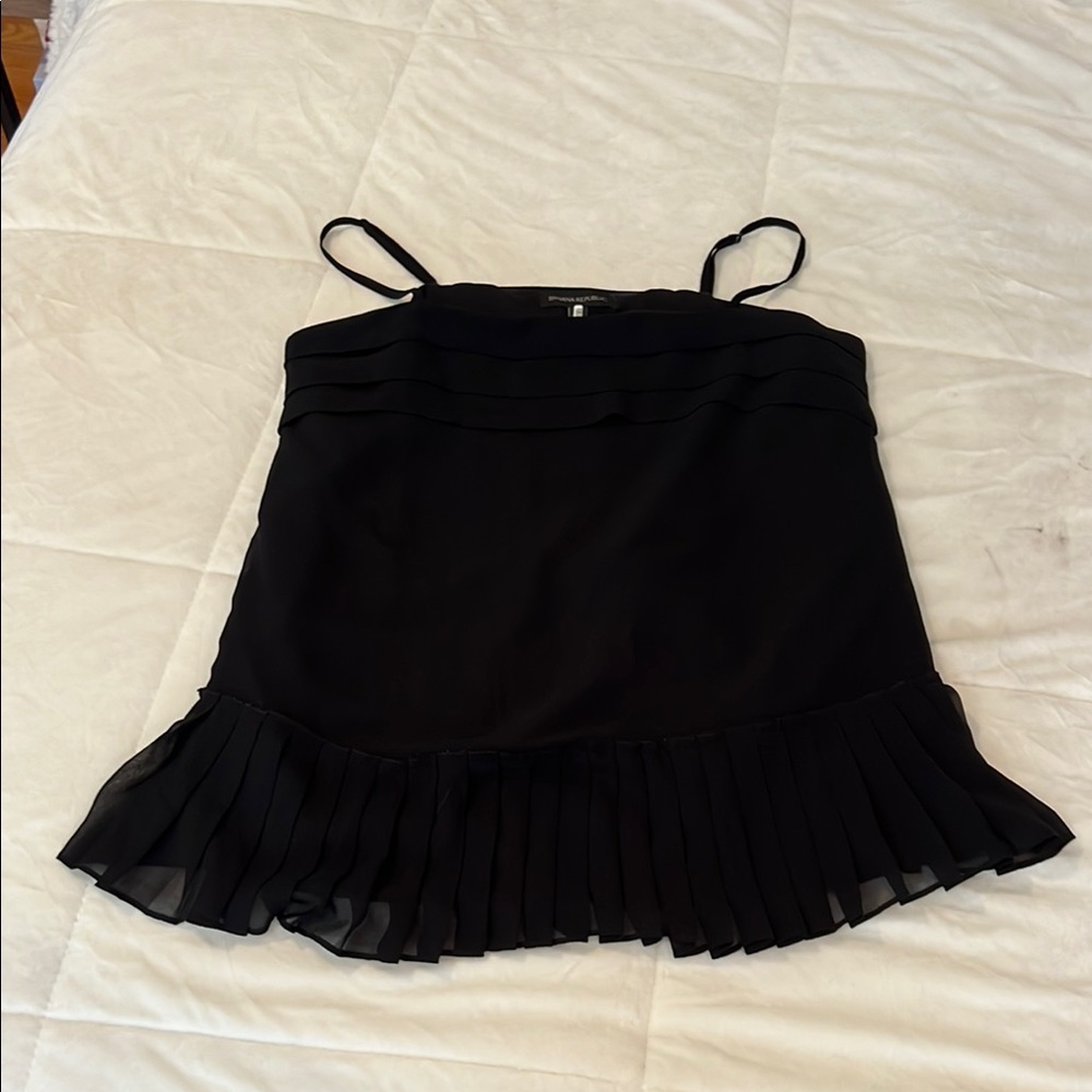 Banana Republic Black Pleated Camisole Top